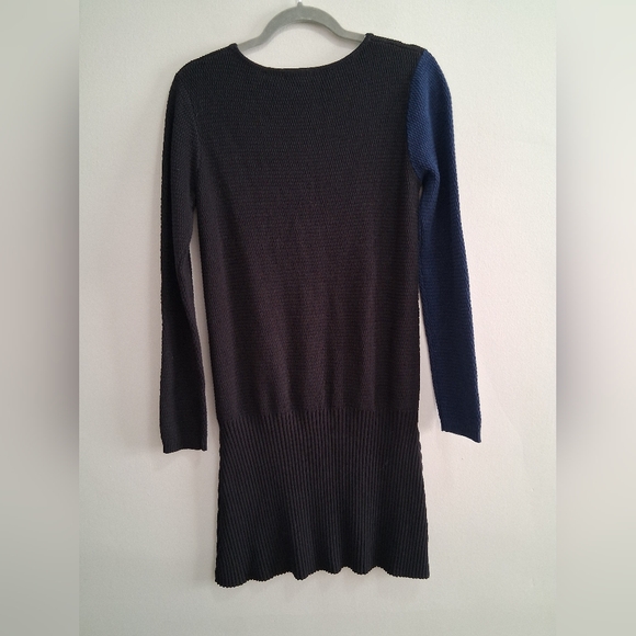 Lisa Todd Long Sleeve Assymetric Sweater Dress Chunky Knit Pocket Size Small - Picture 2 of 7